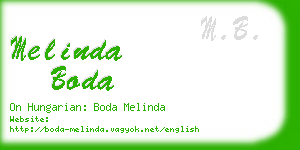 melinda boda business card